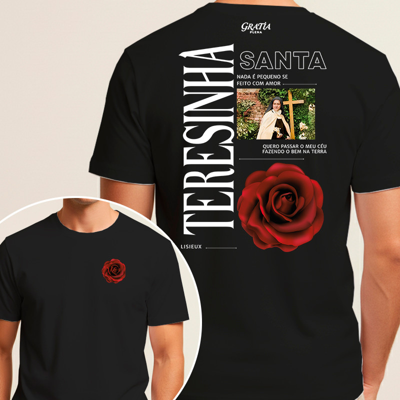 Camiseta Santa Teresinha Passar o Céu Fazendo Bem 100% Algodão Premium Unissex