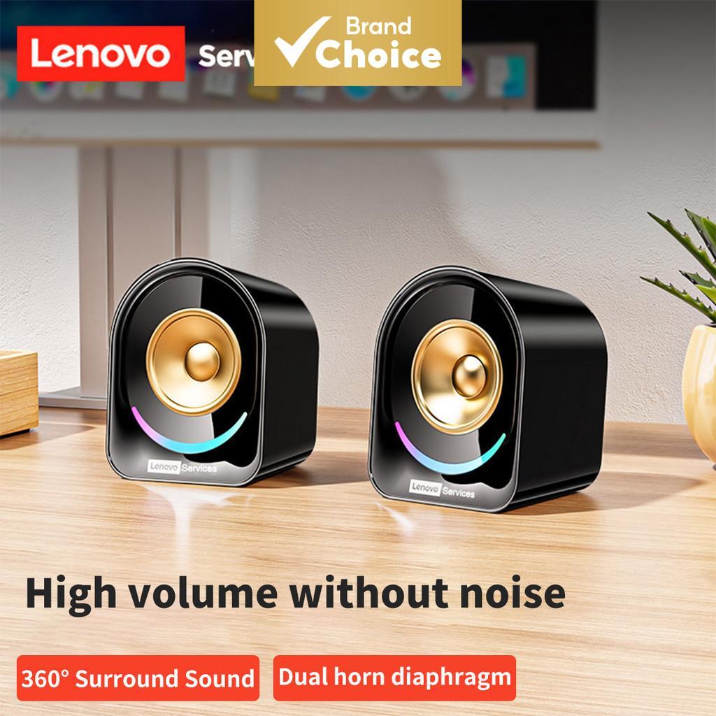 Barra de Som Multimídia Compacta com Saída Estéreo Clara Lenovo, Mini Caixa de Som com Fio Portátil para PC, Laptop e