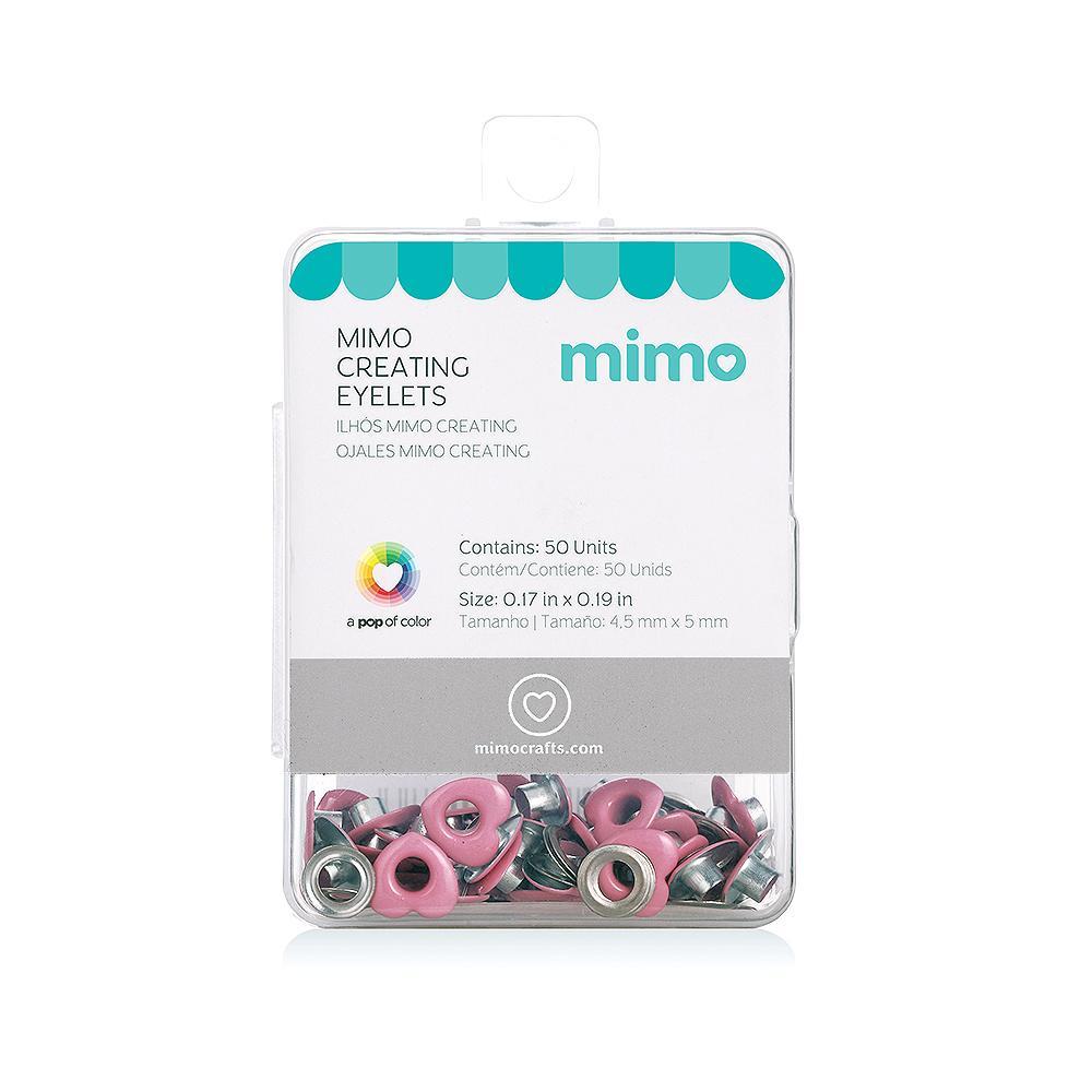 Ilhós Mimo Creating – Coração – Rosa Candy – 9 – 4 – 5 mm – 50 Unids