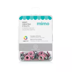 Ilhós Mimo Creating – Coração – Rosa Candy – 9 – 4 – 5 mm – 50 Unids