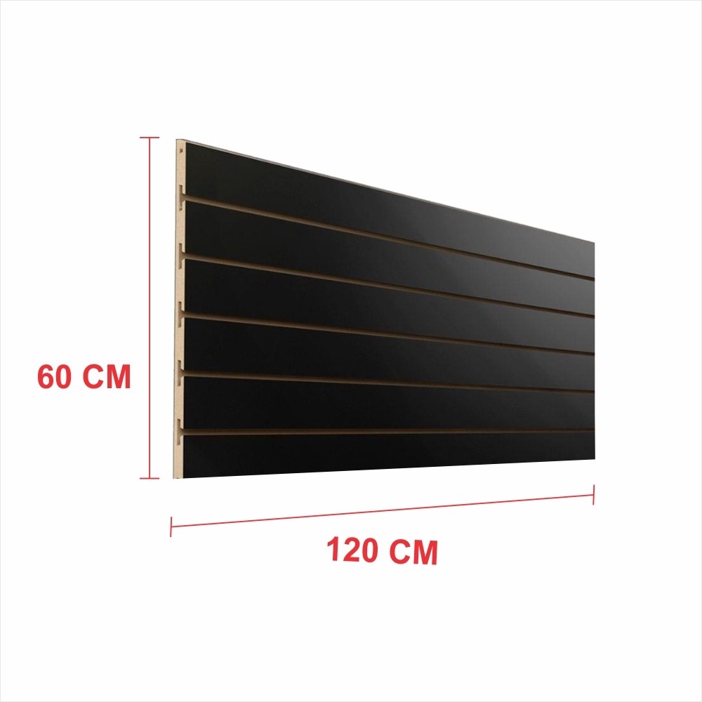 Painel canaletado 60x120 Preto kit placa mdf loja canaletado canelado E-nichos