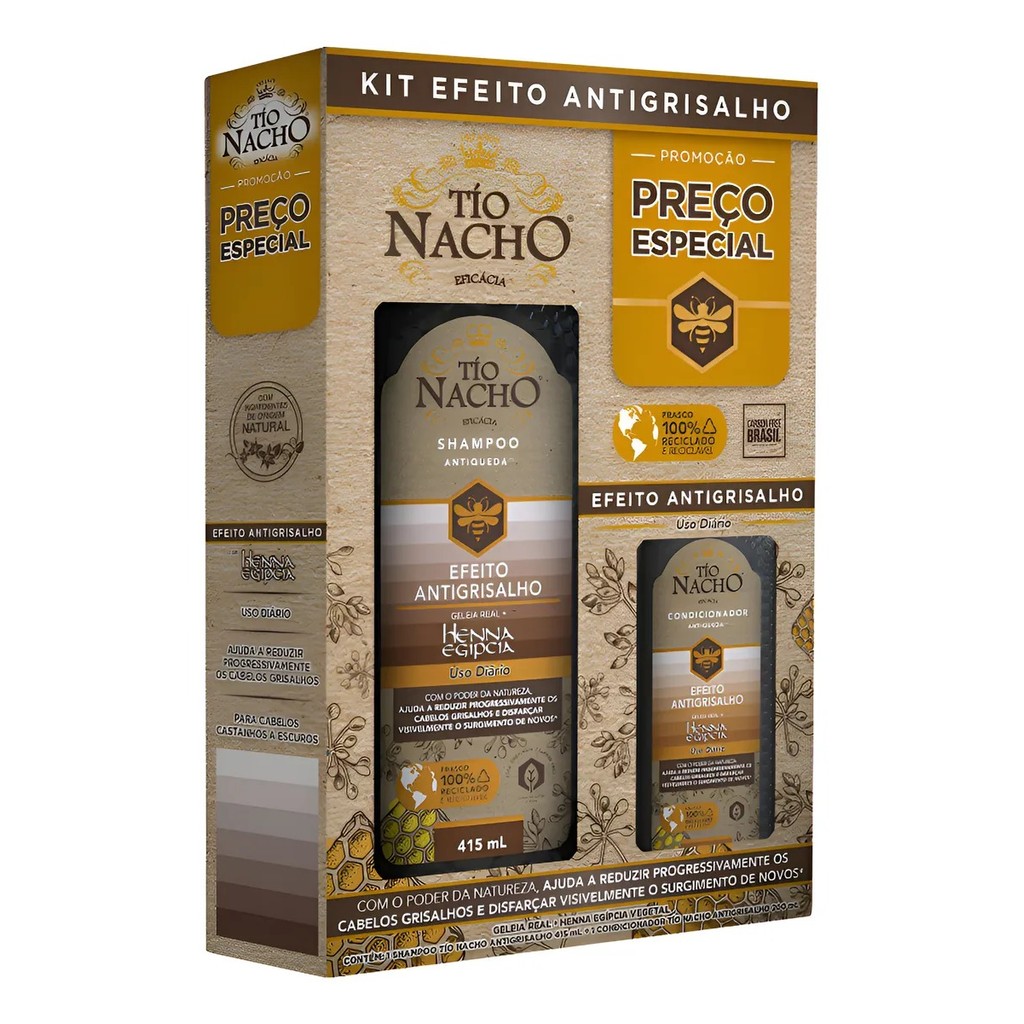 KIT TIO NACHO ANTIGRISALHO E ANTIQUEDA SHAMPOO 415ML + COND 200ML