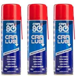 Kit 3 Unidades Car Lub Desengripante Spray 300ml - Lubrificante Antiferrugem Multiuso Ação Rápida
