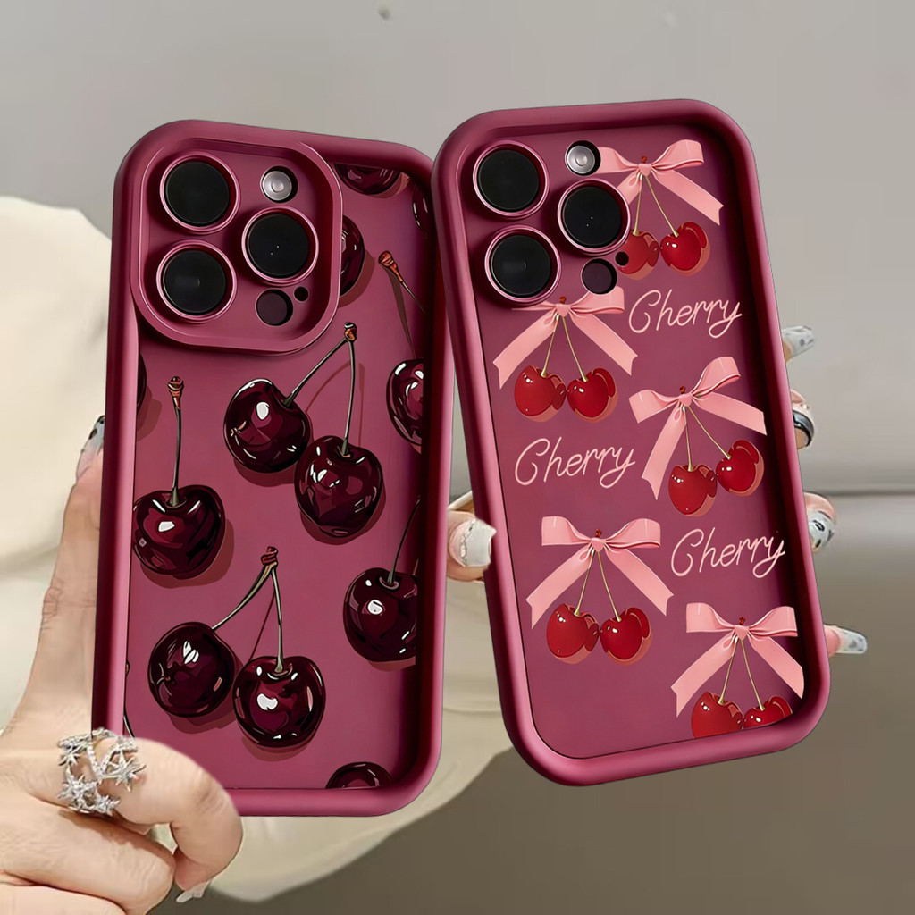 Capa Fofa De Arco Vinho Vermelho Cereja Para Motorola Moto Edge 70 60 50 Fusion