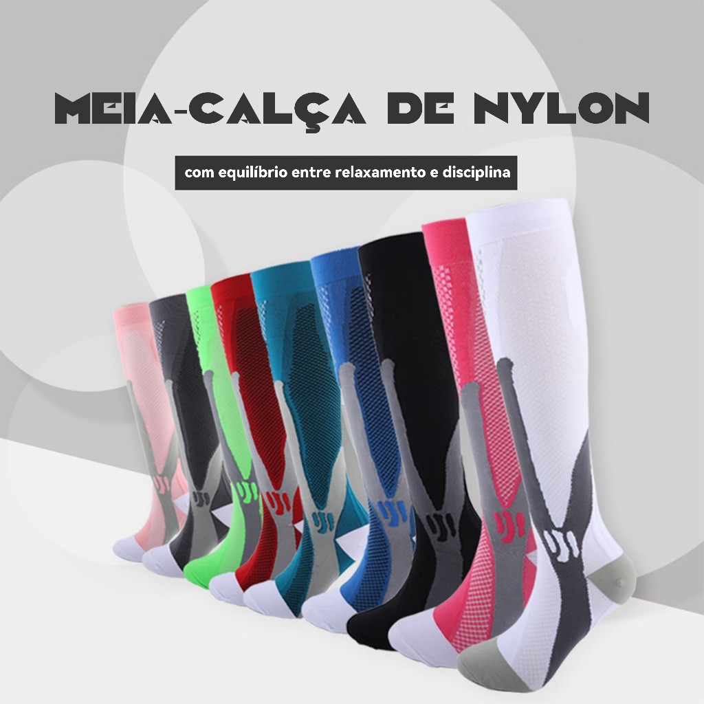 1 Pares Meias De Compressão Homens Mulheres Correndo Esportivas De Ciclismo Joelho De Alta Varizes Alívio Da Dor Plantar