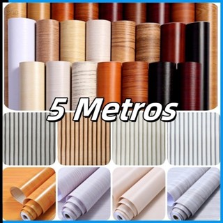 Papel de Parede Madeira 3D 5 METROS X 45CM Auto Adesivo Colante Promoção em Oferta na Shopee