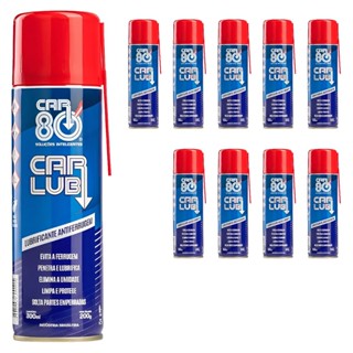 Kit 10 Unidades Car Lub Desengripante Spray 300ml - Lubrificante Antiferrugem Multiuso Ação Rápida em Oferta na Shopee