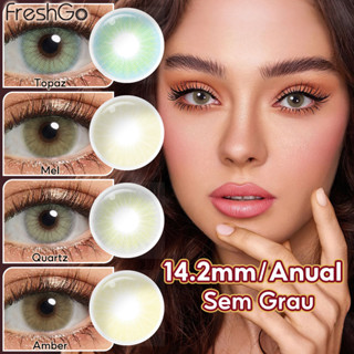 FreshGo HIDROCOR Lente De Contato Colorida Olhos Anual 14.2mm 1 Par Mel/Verde/Azul/Avela em Oferta na Shopee