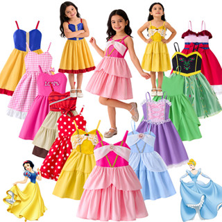 Vestido Camisola casual De Verão Para Meninas Com Alças Ajustáveis , De Princesa Infantil Belle Snow White em Oferta na Shopee