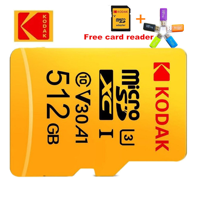 Novo Cartão Super Kodak De 512GB Para Smartphones Câmeras MP4 Jogo Drone Equipamento De Navegação Áudio PC