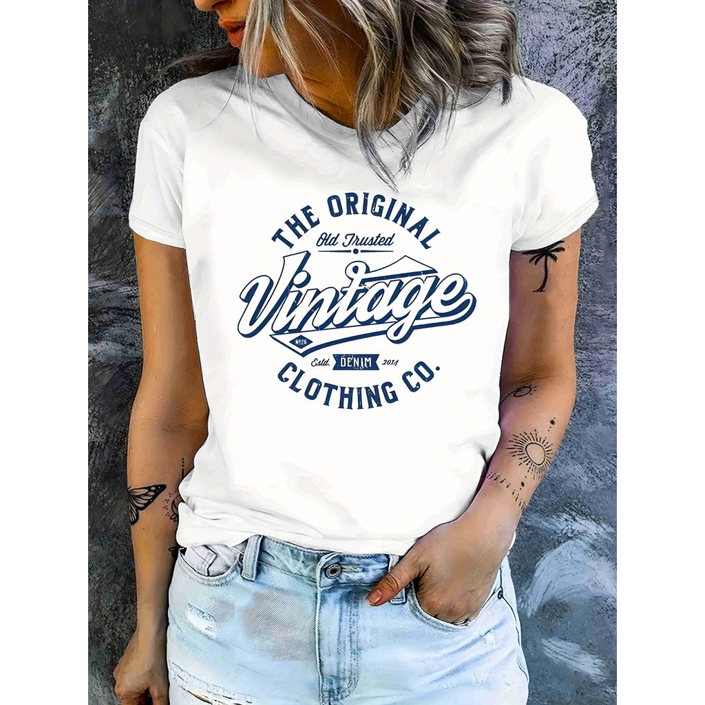 Camiseta Unissex Masculina e Feminina Vintage Gráfico Estampado Casual Básica Confortável Linda Estilosa Primavera Verão