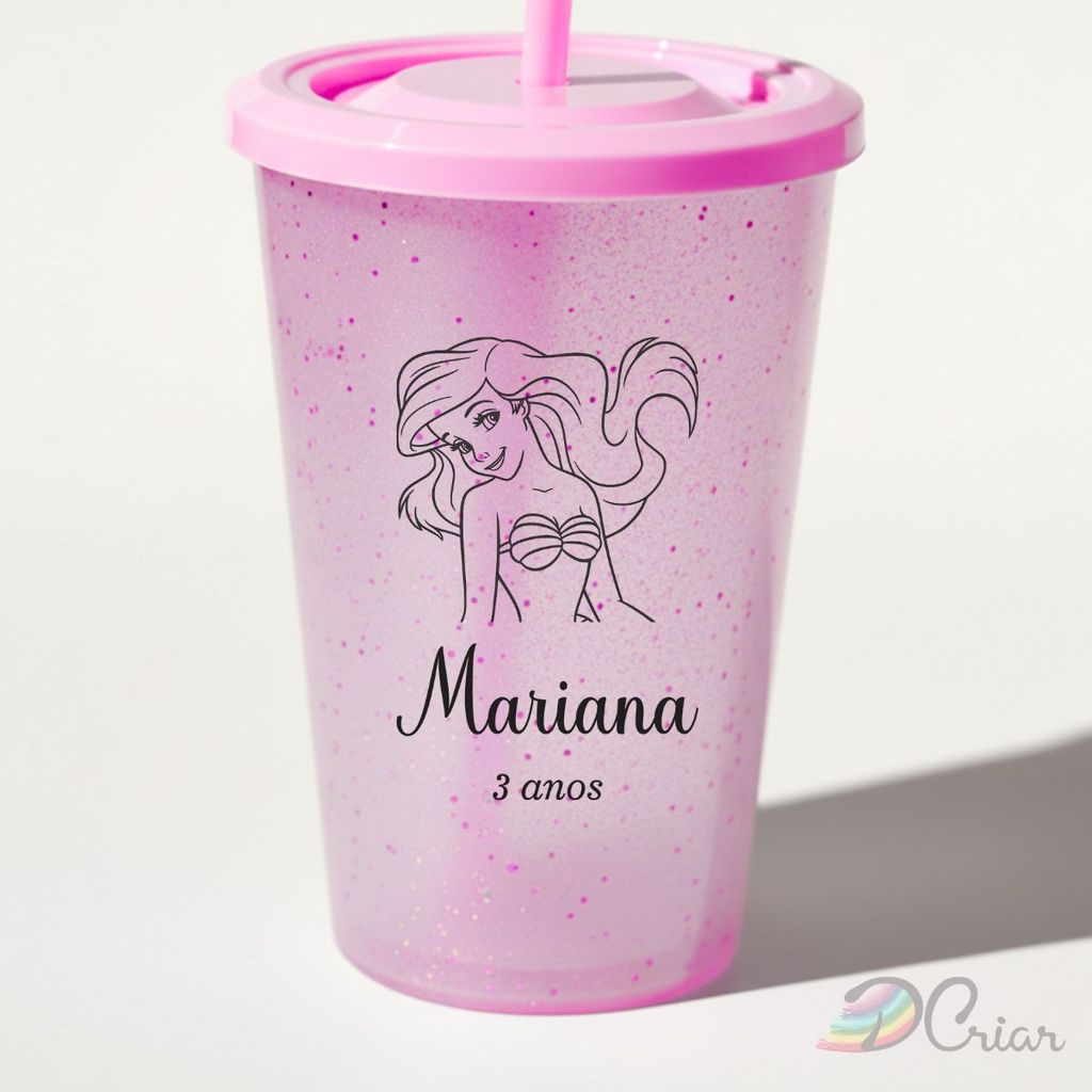 Adesivo Impresso Aniversário Mod.201| 4x6cm | Taça, Copos, Caixas, Personalizado | Pequena Sereia