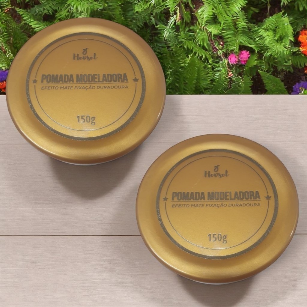 02 Pomada Modeladora Efeito Mate Cabelo Masculino 150g Cada