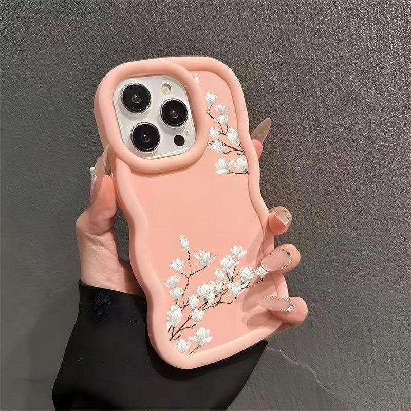 Magnólia Capa Capinha Silicone Anti-impacto Para IPhone 7 8 14 15 16 16E 13 11 12 17 Normal Pro Plus Max Ar Caso De Tele