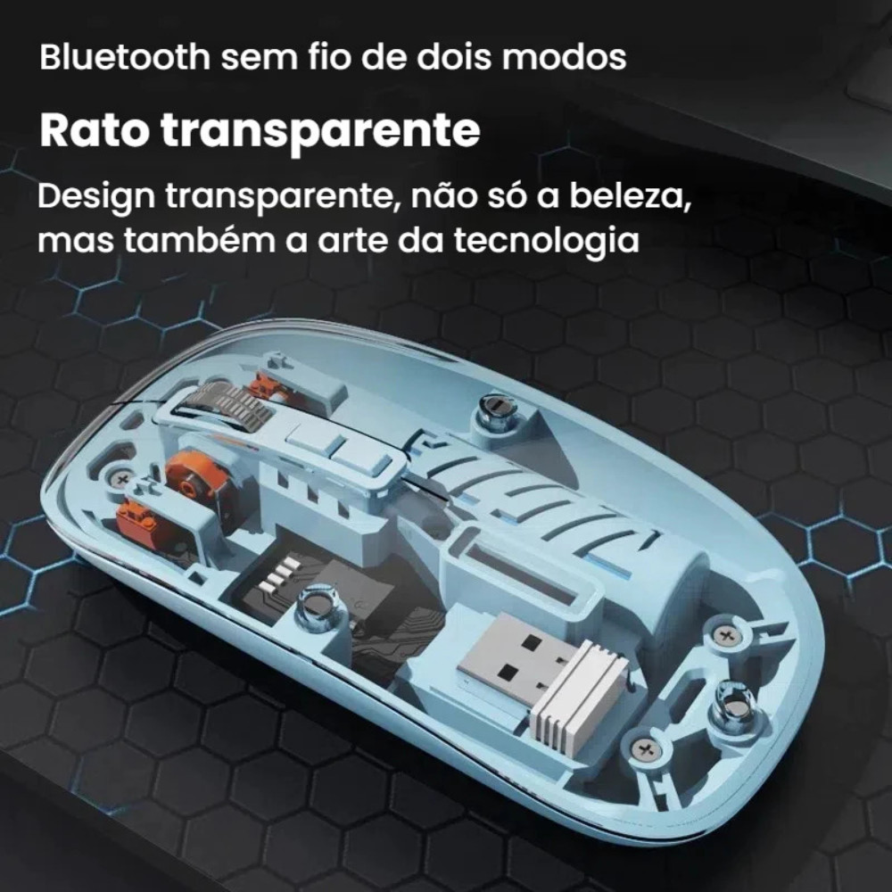 Mouse Sem Fio Rgb Recarregável Conectividade Modo Duplo 2,4 G + BT5.2 Clique Silencioso em Oferta na Shopee