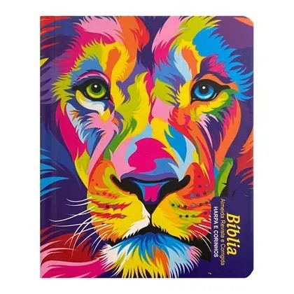 Bíblia Sagrada Pequena ARC | Letra Maior | Harpa | Capa Dura Leão Aquarela
