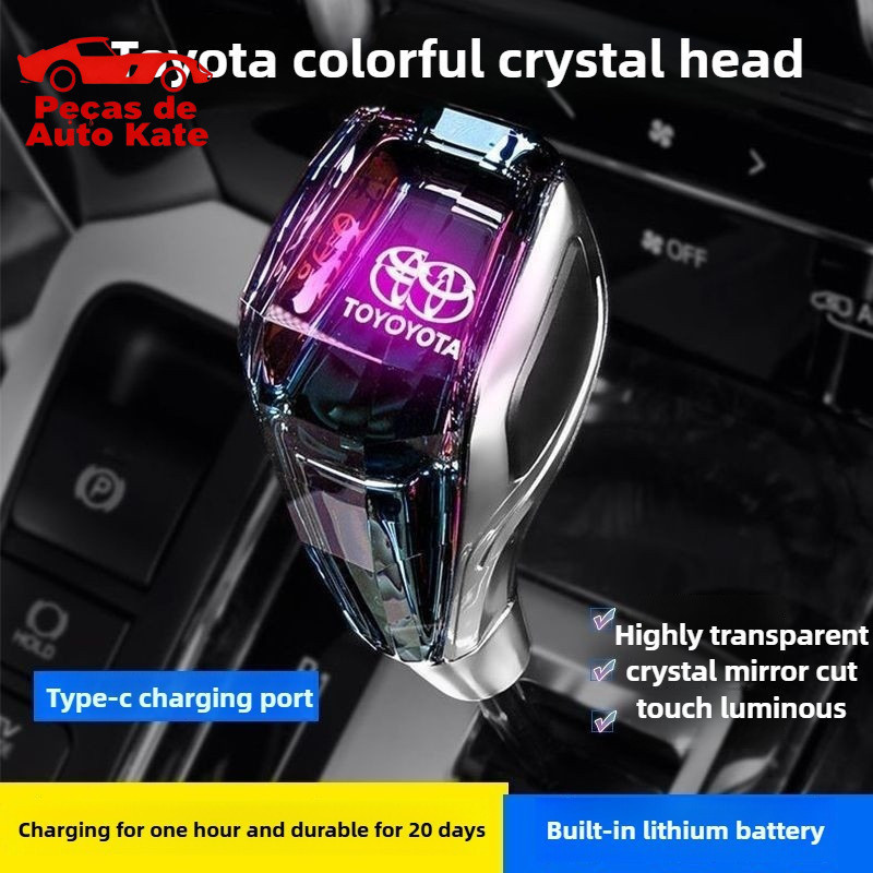 Manopla de Câmbio de Cristal com Luz LED para Toyota Corolla RAV4 Vios YARIS Sienna Previa 5YV0