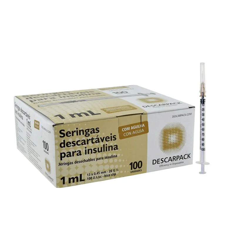 Seringa 1ml com Agulha fina para Maior Conforto