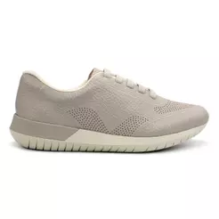 Tênis Usaflex Feminino em Couro Cadarço Elástico Casual AH1721