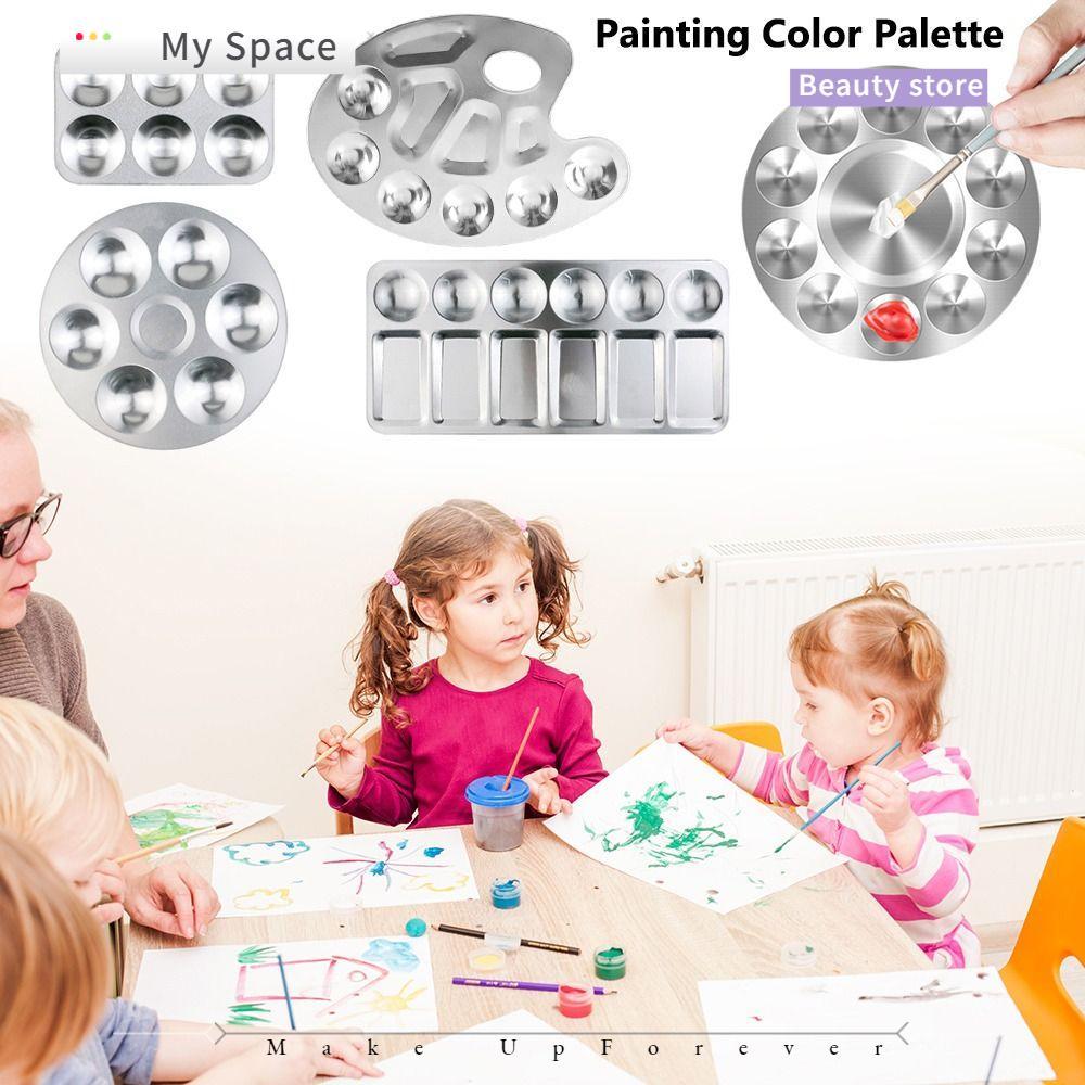 Minha Paleta De Cores De Pintura , Aquarela Circular/Retangular Desenhada À Mão , Bandeja De Mistura De Metal