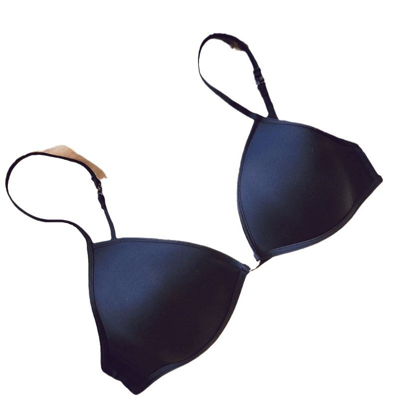 Alça de ombro dupla fixa Fivela frontal Confortável Triângulo Copo Halter Triângulo Francês Copo Cueca Feminina Linda Co