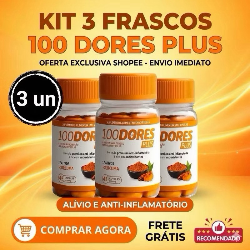 COMBO 3 unidades 100dores plus - 45 caps cada frasco