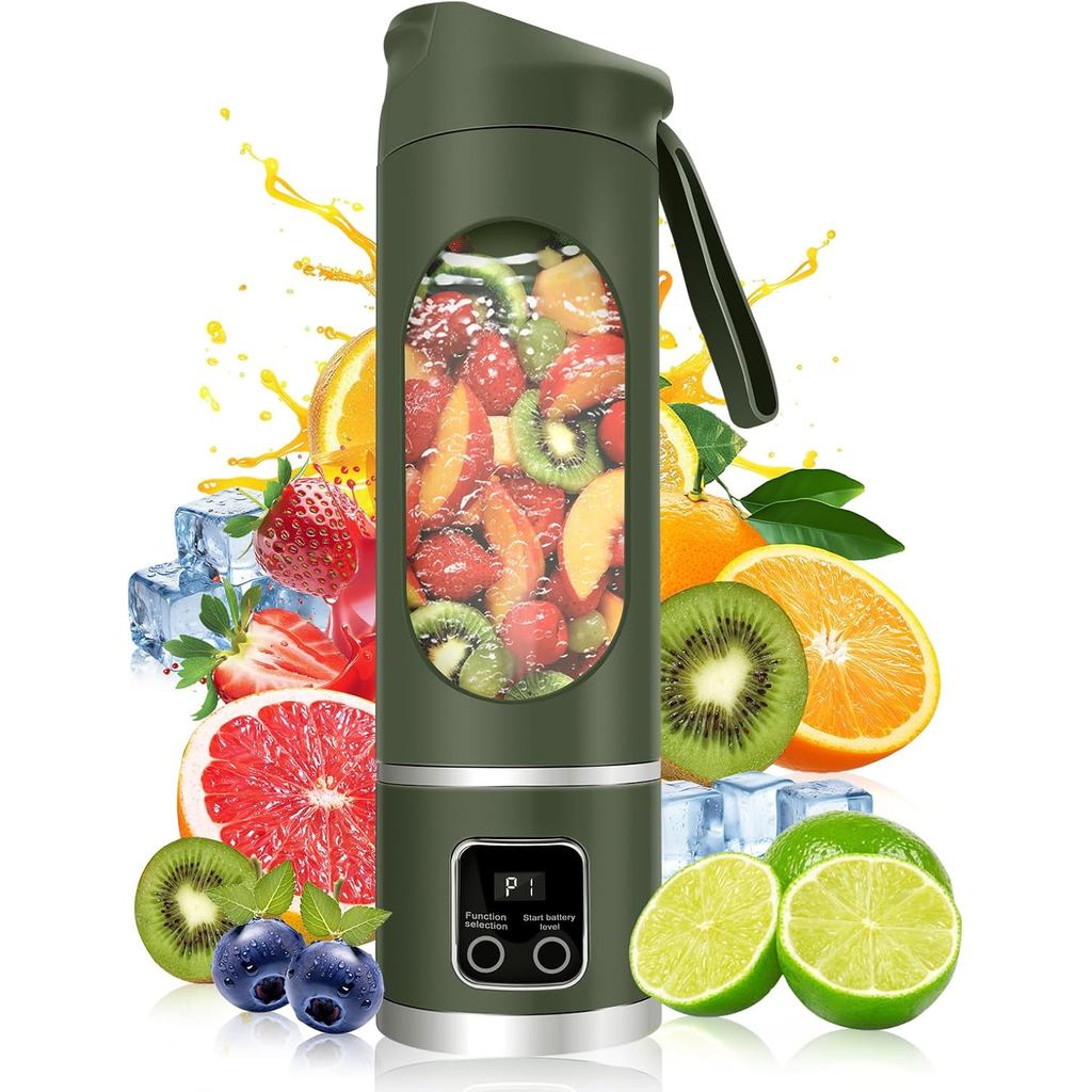 Liquidificador Portátil Pessoal Elétrico USB, 500ML, Espremedor Portátil para Milkshakes e Smoothies, Liquidificador Peq