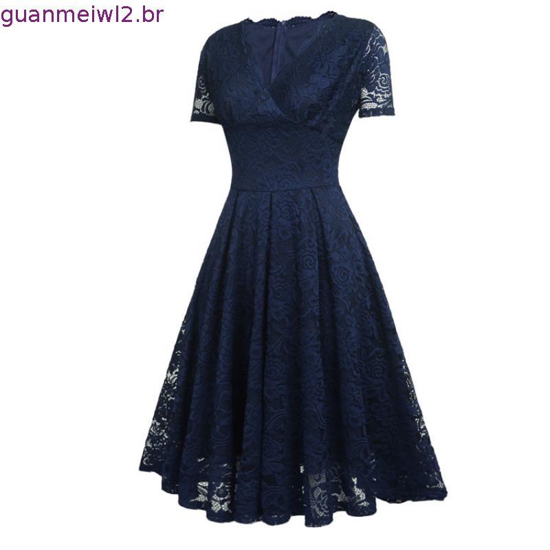 Vestido Feminino de Festa Longo Acinturado Mangas Curta Forrado Luxo e Glamour