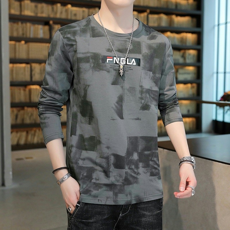 Roupas de trabalho masculinas primavera outono camuflagem manga comprida camiseta interior na moda camisa de fundo 2024 