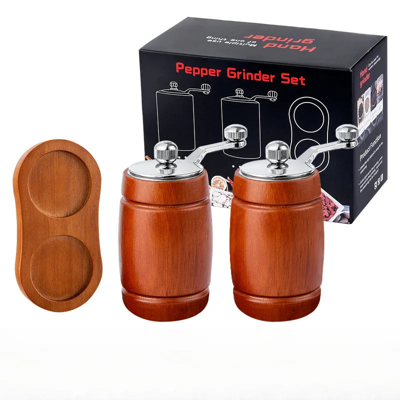 Moedor de pimenta utensílios de cozinha cozinhar madeira maciça criativo barril de vinho conjunto Base sal marinho meu