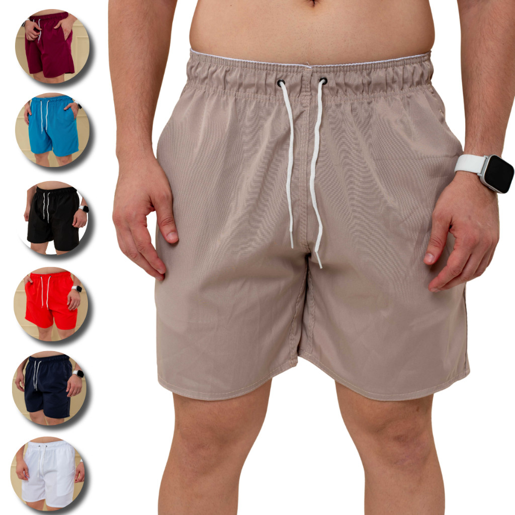Bermuda Short Tactel Masculino Para Treino, Academia, Praia e Casual Com Elastano Reforçado 3 Bolso