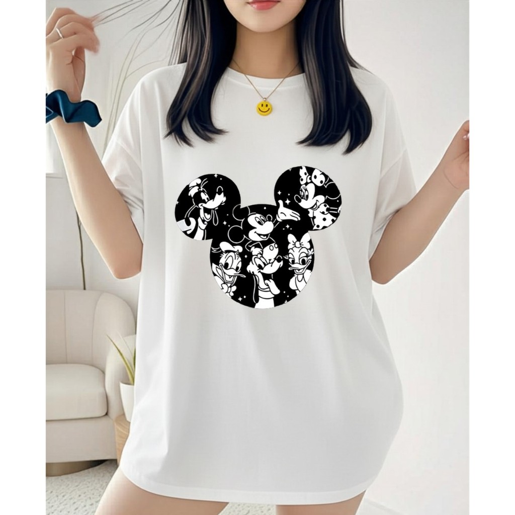 Camiseta Estampada Inspirado Mickey E Minnie Personagens Unissex 100% Algodão Frete Grátis Rápido Plus Size