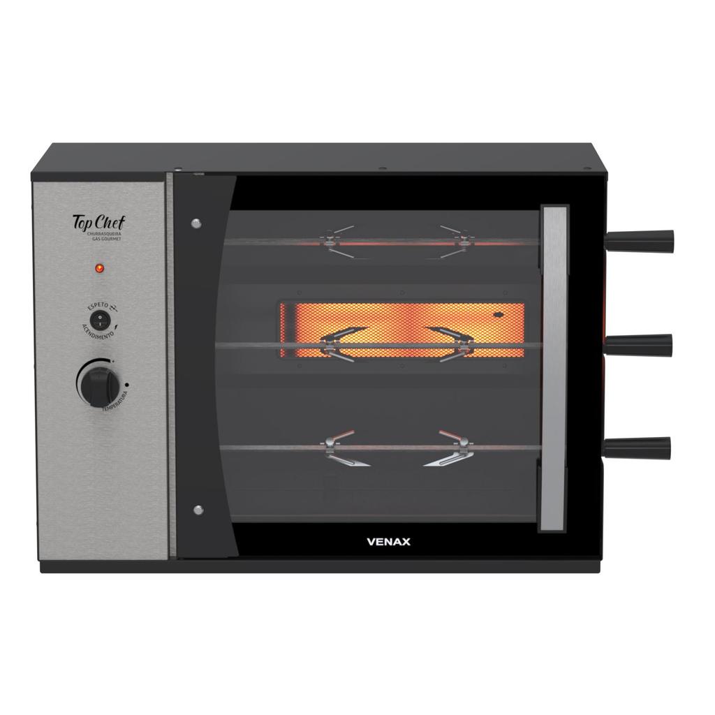Churrasqueira a Gas Venax Top Chef Gourmet 3 Preto