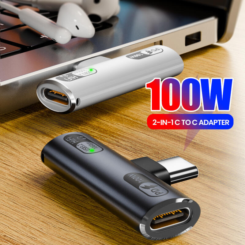 Elough 100W 2 Em 1 Adaptador De Fone De Ouvido Conector De Carregamento Para Ouvir Áudio Celular Tablet Conversor De Tra