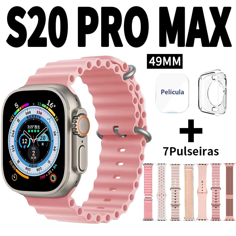 Relógio inteligente s20 Promax Super Series 9 Display Calculadora de frequência cardíaca Relógio feminino CUIY