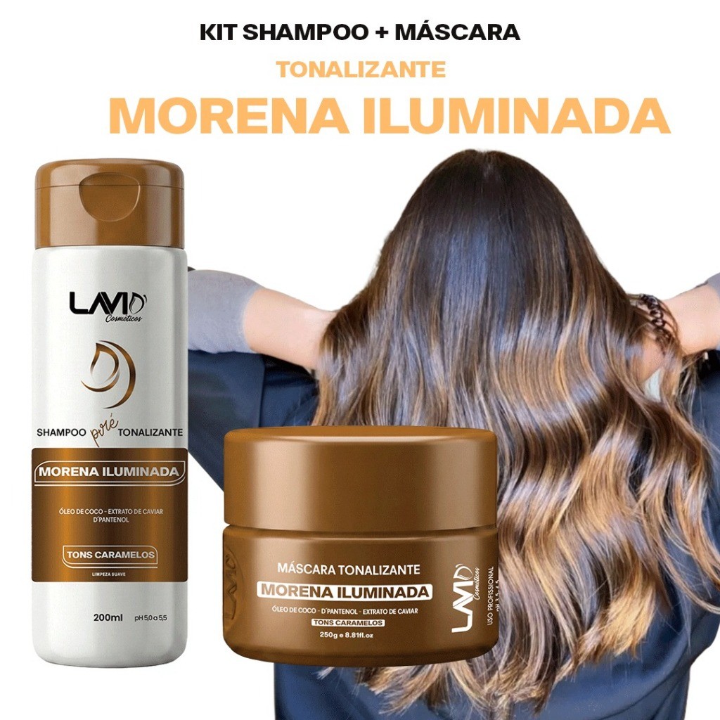 Kit mascara Morena iluminada 250g/ shampoo 200ml LAVID