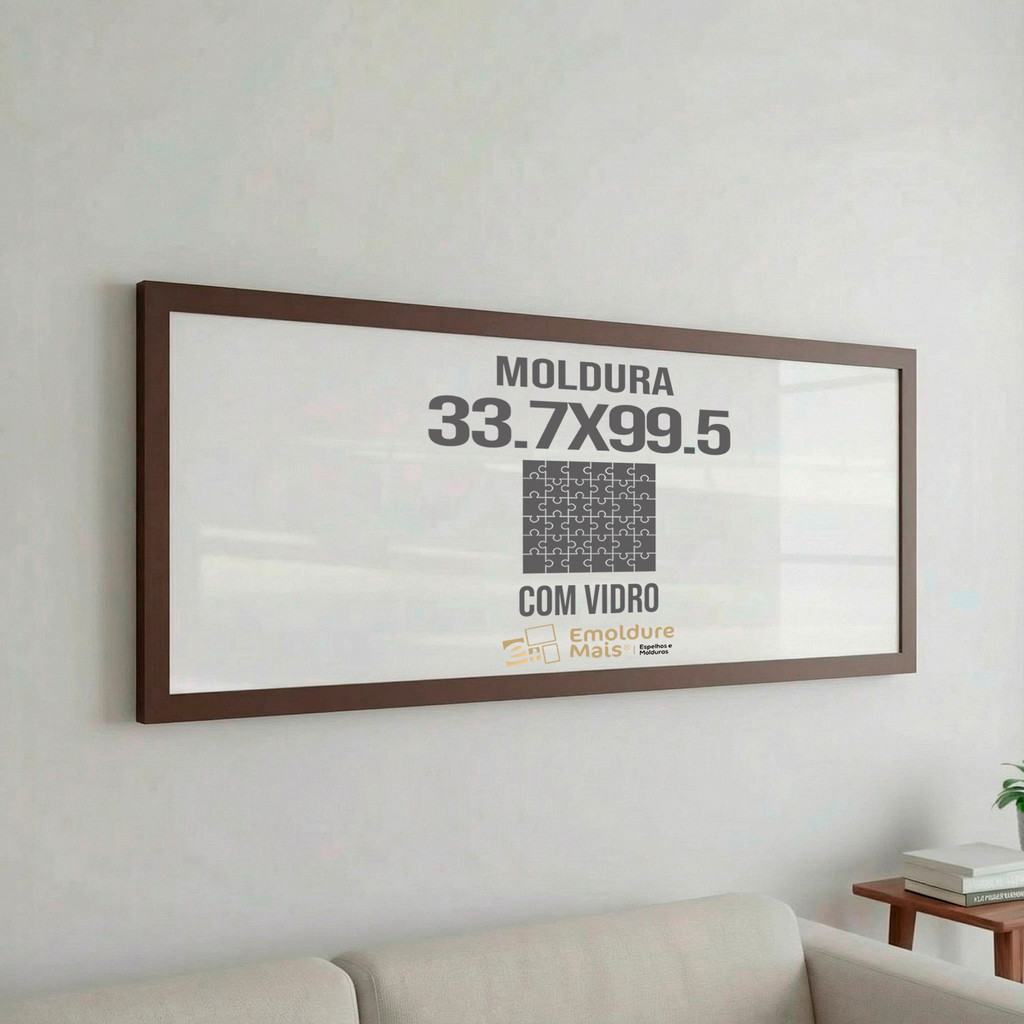 Grow 1500 peças 99,5x33,7 moldura com vidro para quebra-cabeça cor Tabaco