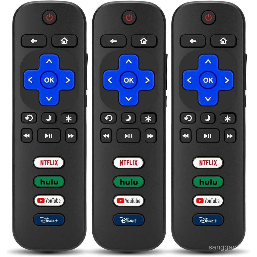 Pacote 3 Controles Remotos de Substituição Roku Tv, Compatível TVs Roku da TCL/Onn/Hisense, Sem Necessidade