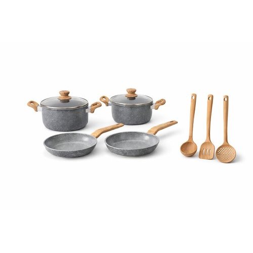 Kit Panelas Antiaderente 4 Pecas Utensilios Cozinha Silicone Pratico Resistente