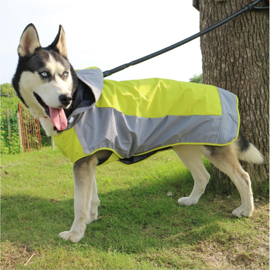 Capa de chuva para cachorro grande, capa de chuva dourada do Alasca, pastor alemão, à prova d'água, respirável, camada d