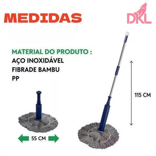 Esfregão Mop Desidratação 2 Em 1 Esfregão Giratório Automático Para Limpeza Microfibra Premium P.HQ em Oferta na Shopee
