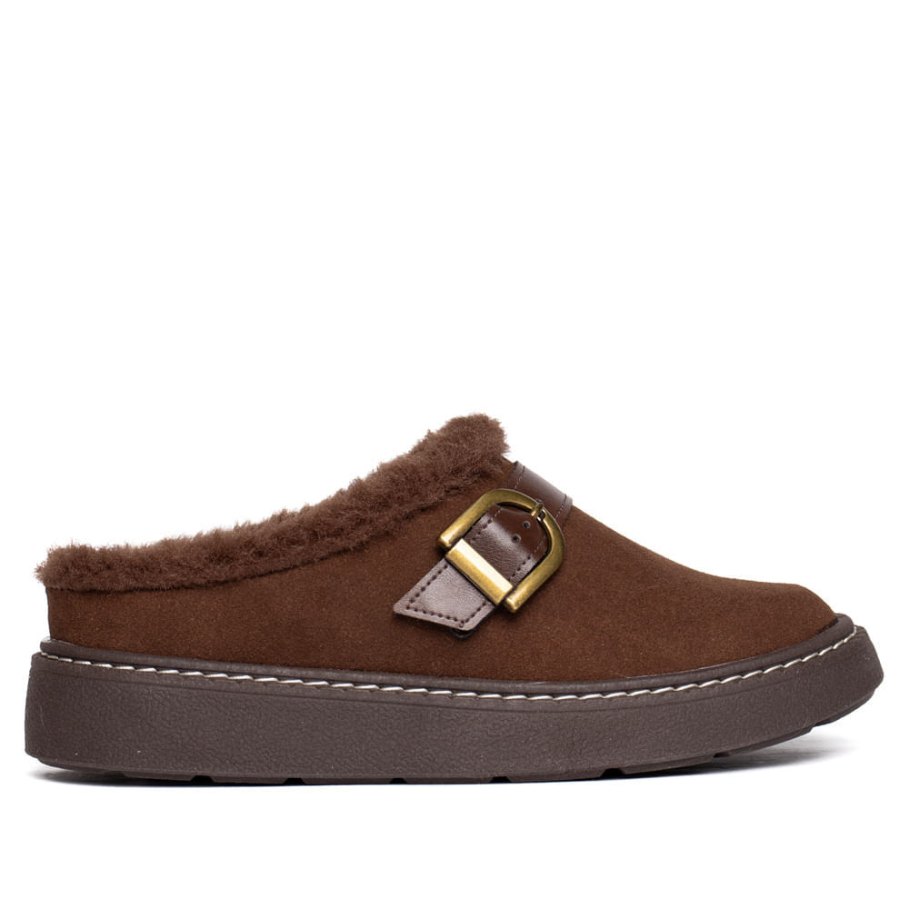 Mule Feminino Modare Camurção Peluciado Confortável Leve Macio Inverno Marrom