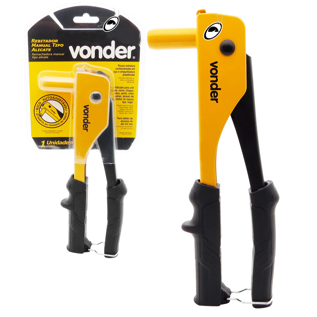 Rebitador Manual Alicate Profissional Bico Ajuste Automatico 2,4 a 4,8mm Vonder