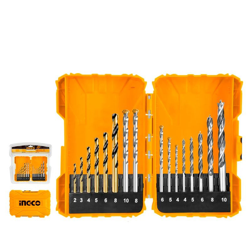 Kit De Brocas Ingco 16 Peças Com Estojo Organizador Profissional