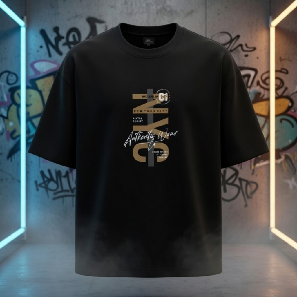 Camiseta Oversized NYC Streetwear Authentic Wear Unissex - New York City T-Shirt Moda Urbana Confortável Versátil BT953