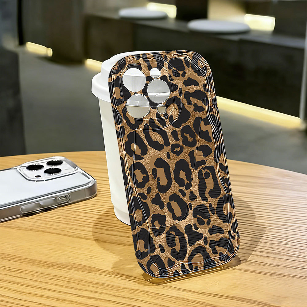Capa Para Samsung A56 A36 A55 A54 A16 A15 A14 A05 A51 A52 A34 A35 A32 A13 A12 A04E Luxo Preto Ouro Leopardo Padrão Caso 