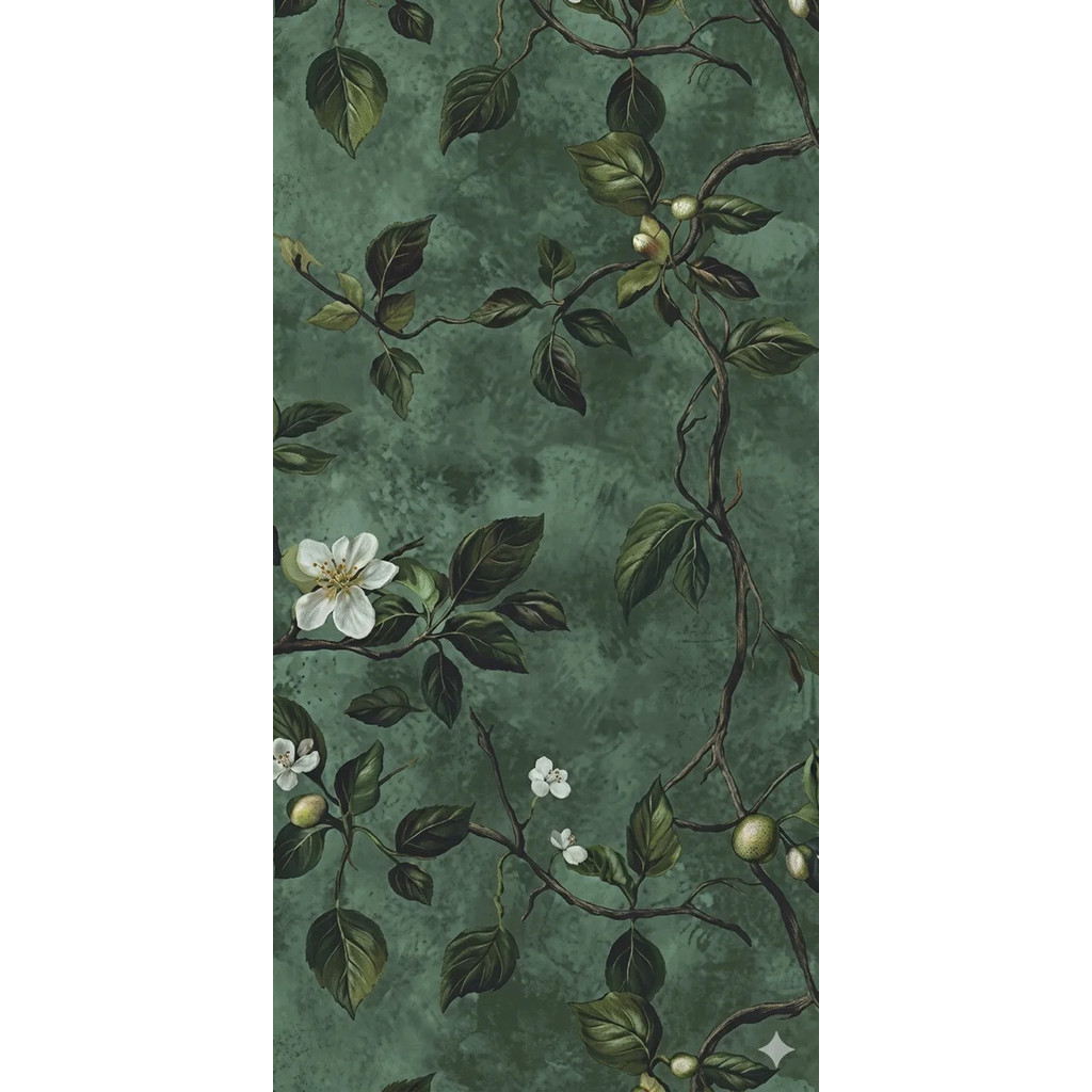 Papel De Parede Floral Verde Delicado Lavável Adesivo