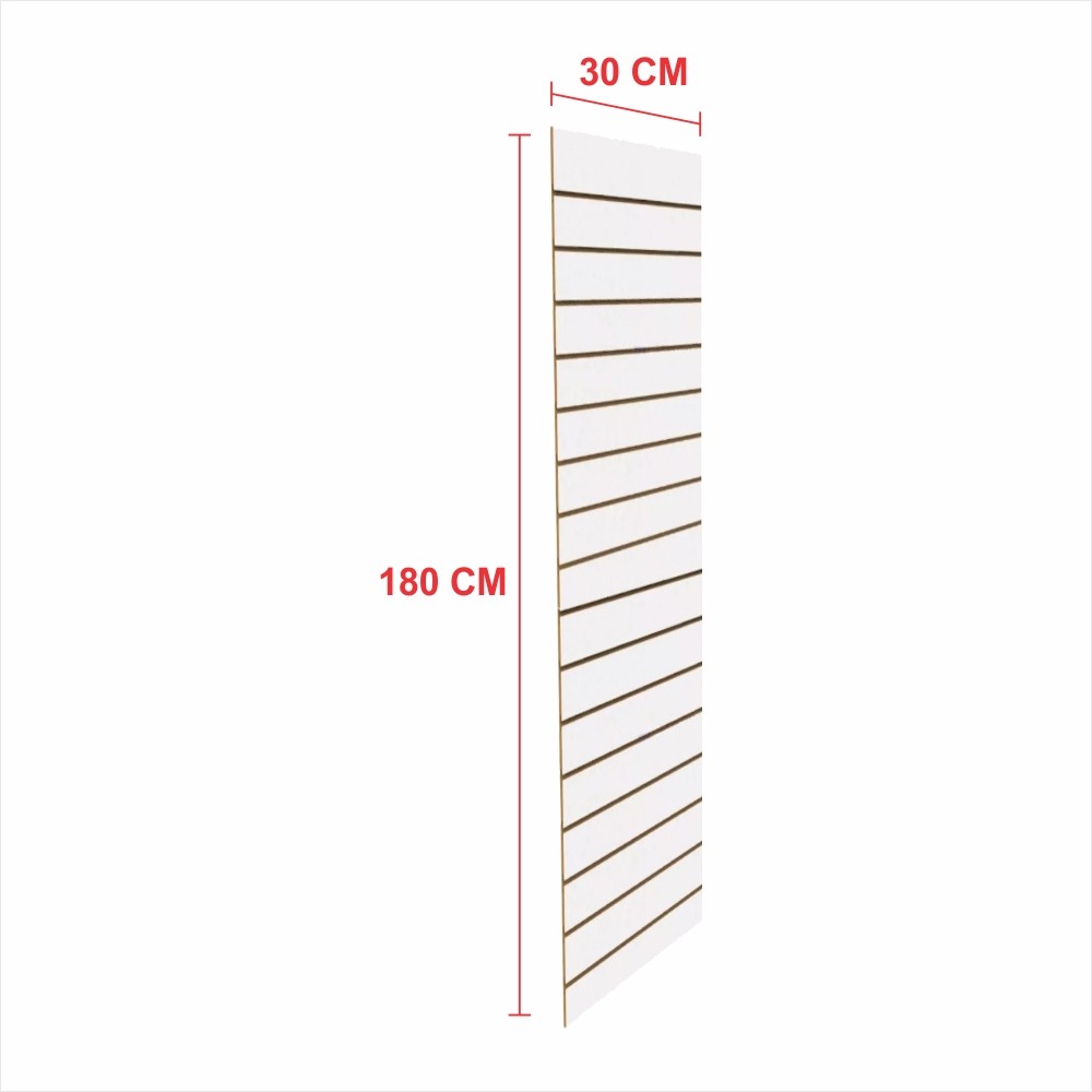 Painel canaletado 180x30 Branco kit placa mdf loja canaletado canelado E-nichos