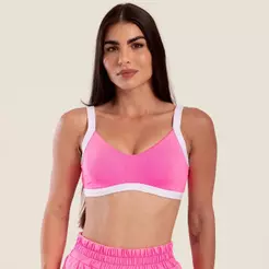 Top Lively Rosa Confete Poliamida Soft Com Bojo