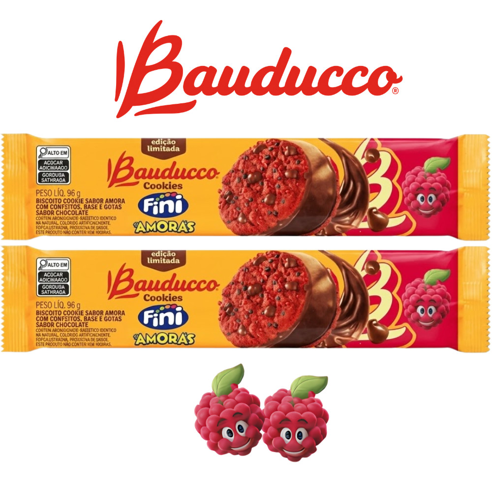 Kit 2 Cookie Bauducco Amora Recheado Original Biscoito Doce Crocante